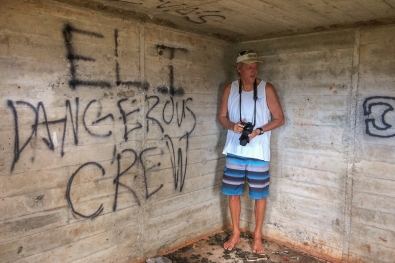 James MacLaren stands inside the Bunker which was once his home, where he spent some of the very best days of his life, and contemplates the forty-two years which have intervened since his eyes last beheld its brutally-spartan features and the soles of his feet last felt its bare-concrete floor. Photo by Link Earle.